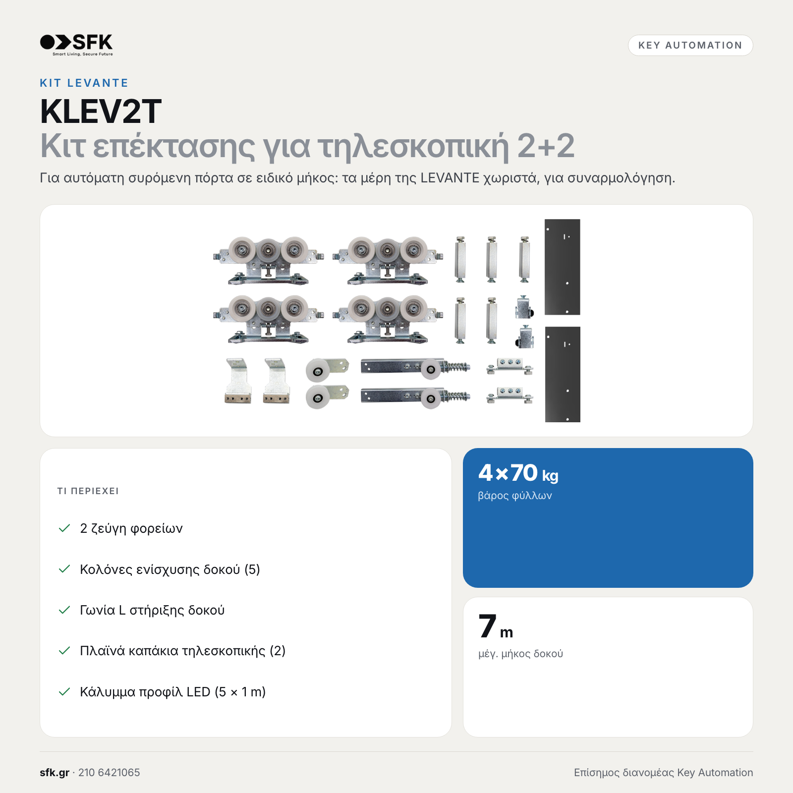 Key KLEV2T · Κιτ επέκτασης για τηλεσκοπική 2+2 (κιτ levante)
