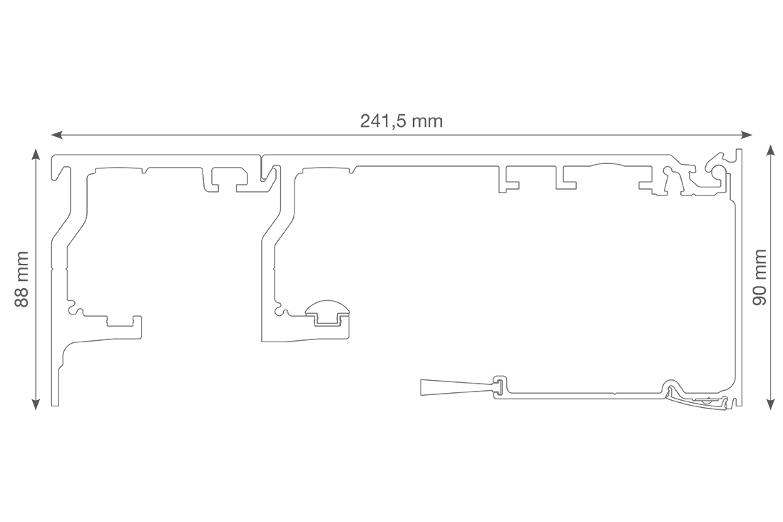 KEY AUTOMATION LEV3252LT - LEVANTE μηχανισμός αυτόματης συρόμενης πόρτας, τηλεσκοπική 2+2, άνοιγμα 2100 mm, έως 4 × 70 kg, μήκος 3255 mm, με LED 2