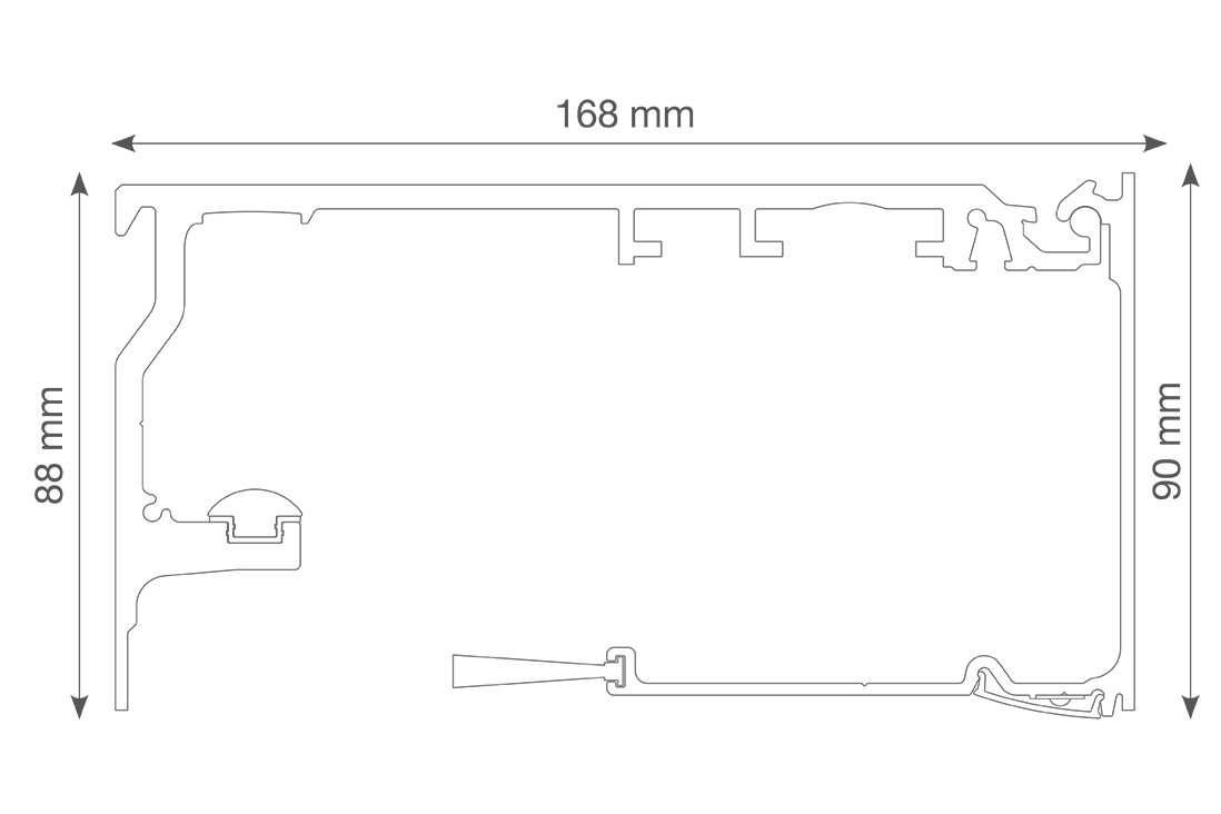 KEY AUTOMATION LEV2501L - LEVANTE μηχανισμός αυτόματης συρόμενης πόρτας, μονόφυλλη, άνοιγμα 1200 mm, έως 160 kg, μήκος 2550 mm, με LED 2