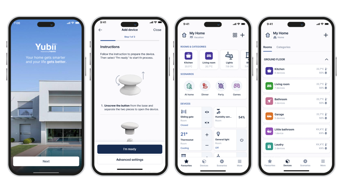 Yubii Home App για iOS και Android - Έλεγχος ρολών, φώτων και συσκευών Z-Wave από κινητό