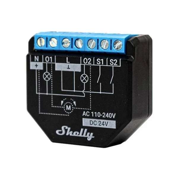 Shelly Plus 2PM - Ρελέ Wi-Fi 2 καναλιών με μέτρηση ισχύος & λειτουργία ρολών