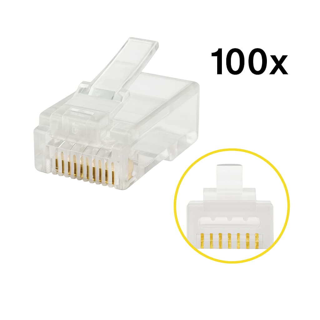 ROTOR RJ45 Βύσματα Δικτύου Pass Through Cat5E (100τμχ)