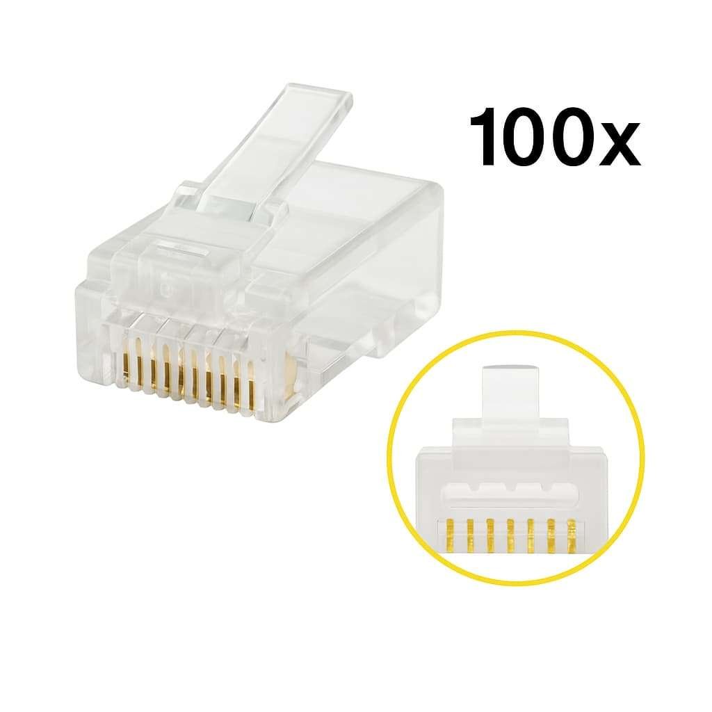 ROTOR RJ45 Βύσματα Δικτύου Pass Through Cat5E (100τμχ)