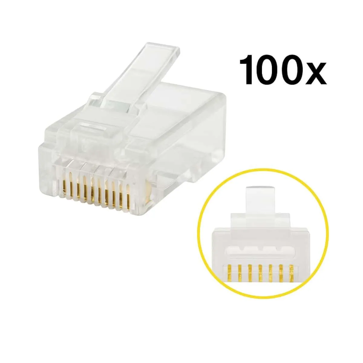 ROTOR RJ45 Βύσματα Δικτύου Pass Through Cat5E (100τμχ)