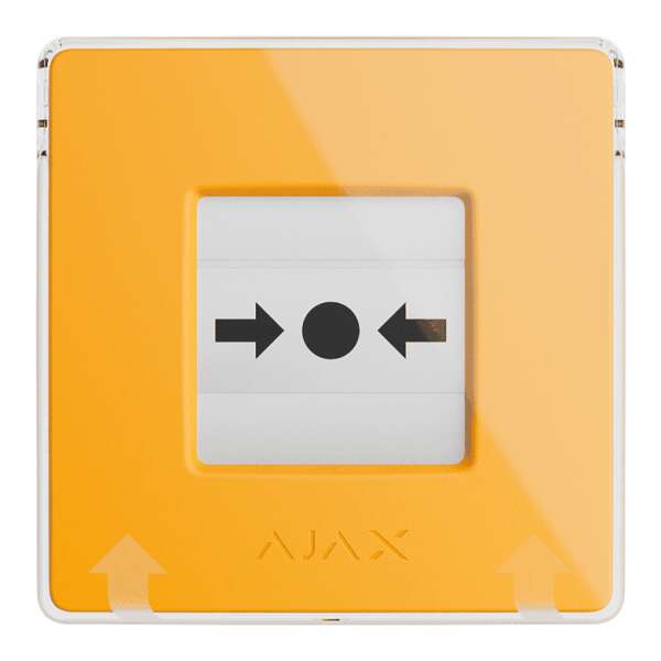AJAX - MANUAL CALL POINT (YELLOW) Ασύρματο μπουτόν επίτοιχης τοποθέτησης για χειροκίνητη αναγγελία συναγερμού και χρήση σεναρίων αυτοματισμού, σε κίτρινο χρώμα.