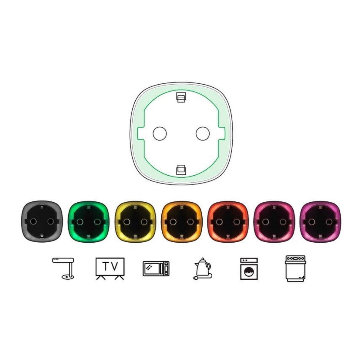 AJAX - SOCKET WHITE Ασύρματη έξυπνη πρίζα με παρακολούθηση ενέργειας, σε λευκό χρώμα.