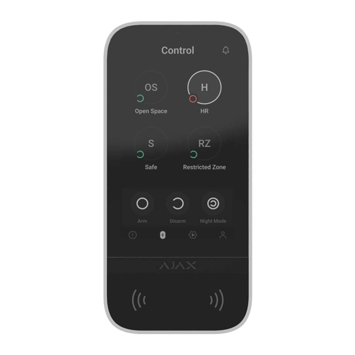 AJAX - KEYPAD TOUCHSCREEN WHITE Ασύρματο πληκτρολόγιο με οθόνη αφής 5'' (inch), σε λευκό χρώμα.
