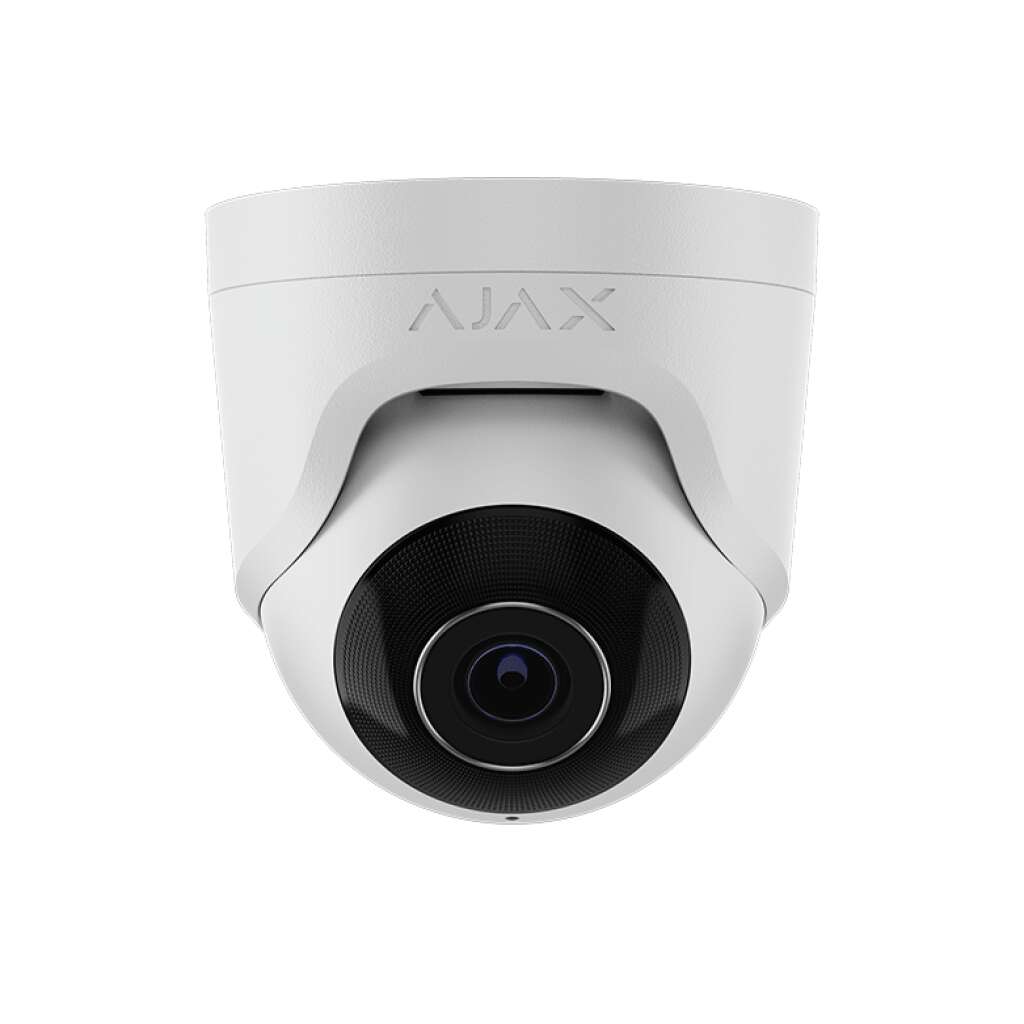 AJAX - TURRETCAM (5 MP/4mm) WHITE Ενσύρματη IP Turret κάμερα ανάλυσης 5MP (2800 x 1620px), με γωνία θέασης 75° - 85° και ενσωματωμένο μικρόφωνο, σε λευκό χρώμα.