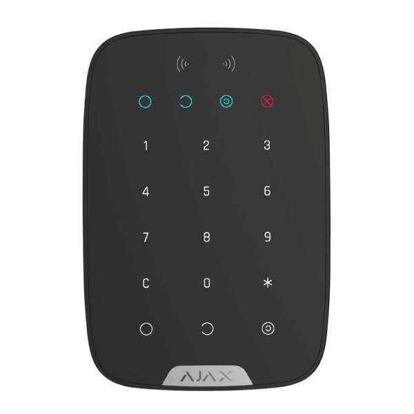 AJAX - KEYPAD PLUS BLACK Ασύρματο πληκτρολόγιο αφής με ενσωματωμένο Proximity Reader, σε μαύρο χρώμα.