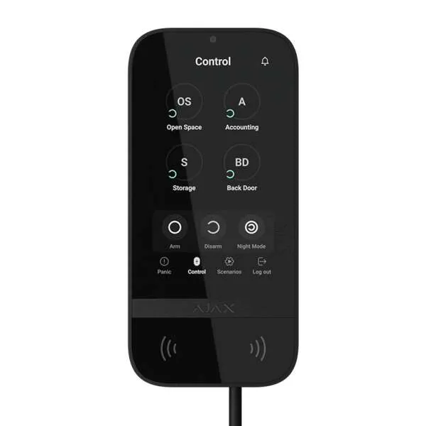 AJAX - KEYPAD TOUCHSCREEN BLACK FIBRA Ενσύρματο πληκτρολόγιο Fibra με οθόνη αφής 5'' (inch), σε μαύρο χρώμα.
