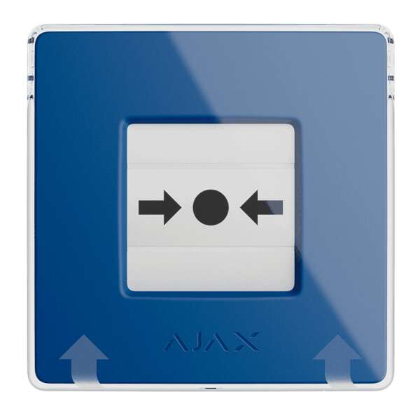 AJAX - MANUAL CALL POINT (BLUE) Ασύρματο μπουτόν επίτοιχης τοποθέτησης για χειροκίνητη αναγγελία συναγερμού και χρήση σεναρίων αυτοματισμού, σε μπλε χρώμα.