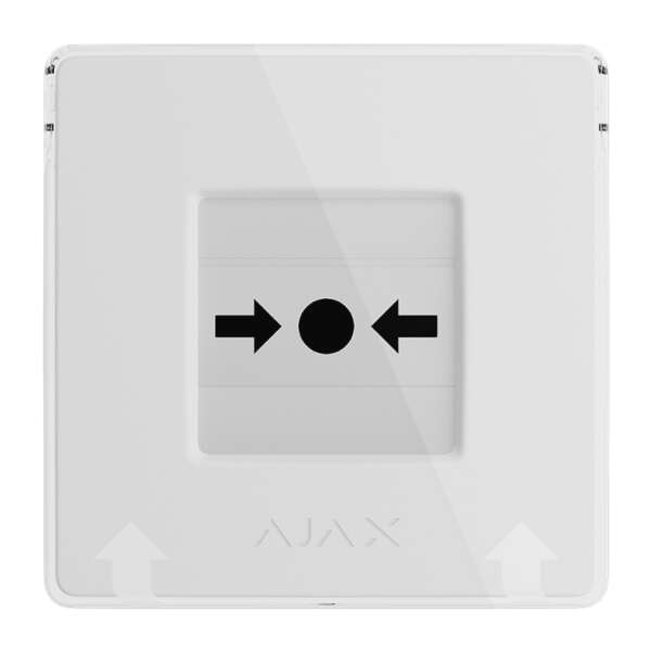 AJAX - MANUAL CALL POINT (WHITE) Ασύρματο μπουτόν επίτοιχης τοποθέτησης για χειροκίνητη αναγγελία συναγερμού και χρήση σεναρίων αυτοματισμού, σε λευκό χρώμα.