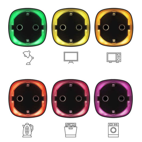AJAX - SOCKET BLACK Ασύρματη έξυπνη πρίζα με παρακολούθηση ενέργειας, σε μαύρο χρώμα.