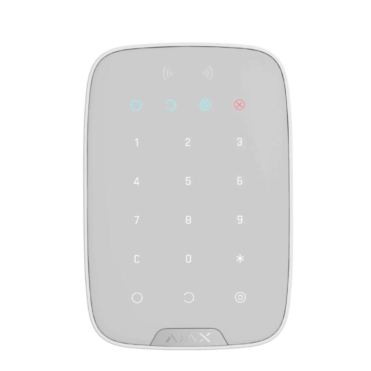AJAX - KEYPAD PLUS WHITE Ασύρματο πληκτρολόγιο αφής με ενσωματωμένο Proximity Reader, σε λευκό χρώμα.