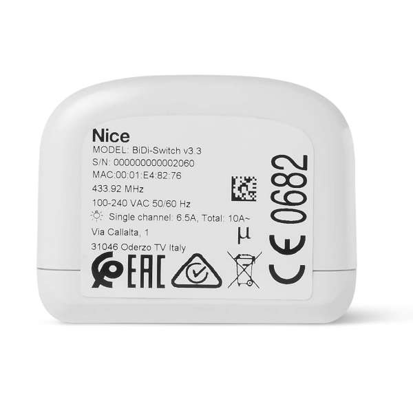 Nice BIDI-SWITCH - Αμφίδρομος δέκτης διαχείρισης φωτών (με μέτρηση κατανάλωσης)