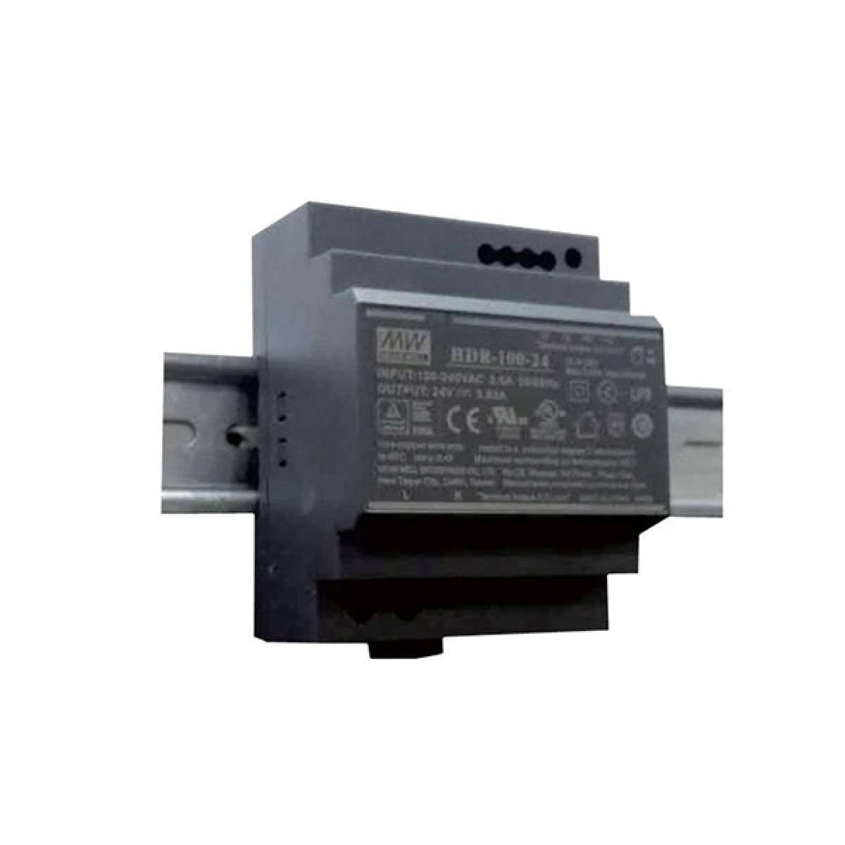 Meanwell HDR-100-24 Τροφοδοτικό Ράγας 100.8W/24VDC/4.2A Ultra Slim