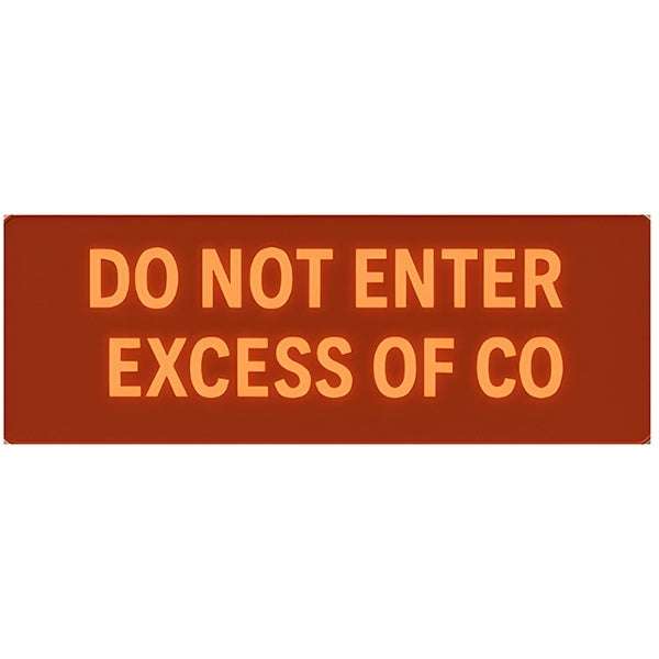 L-DO NOT ENTER Καρτέλα μηνύματος για την συσκευή DOA FJ/CPD. Μήνυμα: DO NOT ENTER EXCESS OF CO