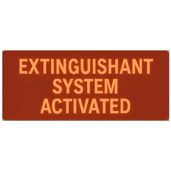L-EXT SYS ACT Καρτέλα μηνύματος για την συσκευή DOA FJ/CPD. Μήνυμα: EXTINGUISHANT SYSTEM ACTIVATED