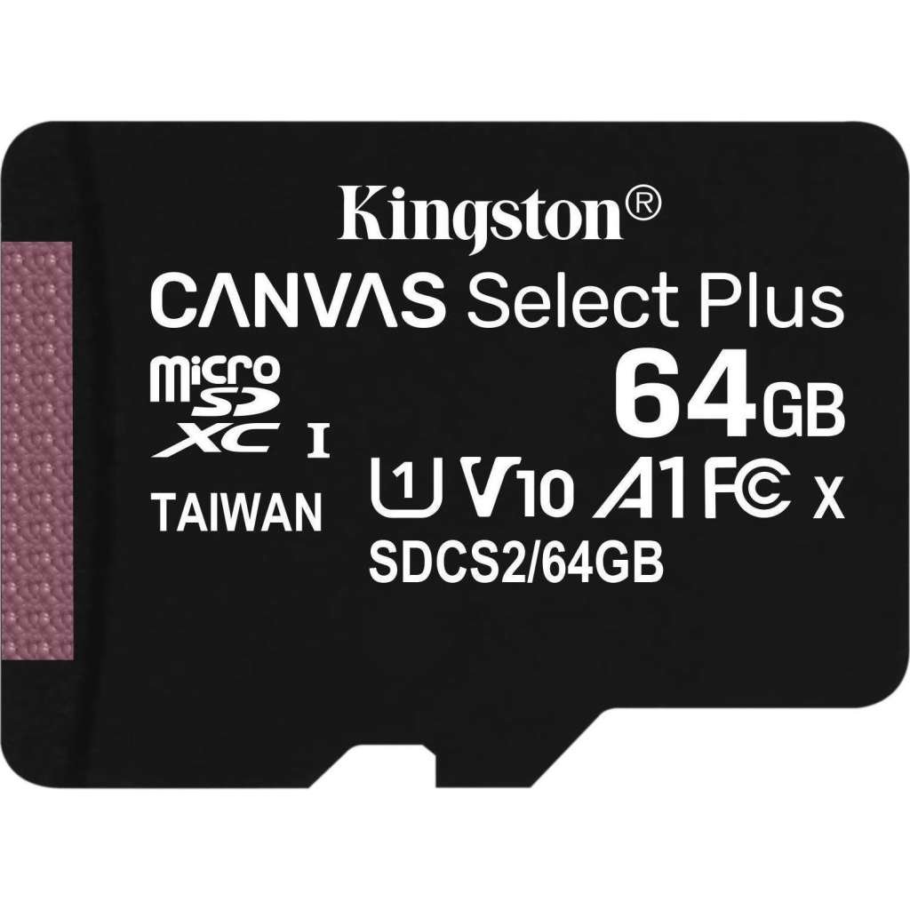 KINGSTON - MicroSD SDCS2 64GB Κάρτα μνήμης microSD 64GB για αποθήκευση της καταγραφής σε IP κάμερες.