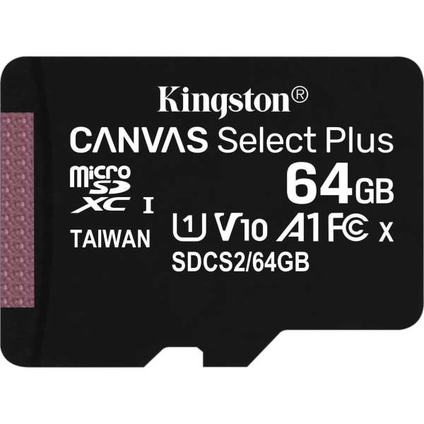 KINGSTON - MicroSD SDCS2 64GB Κάρτα μνήμης microSD 64GB για αποθήκευση της καταγραφής σε IP κάμερες.