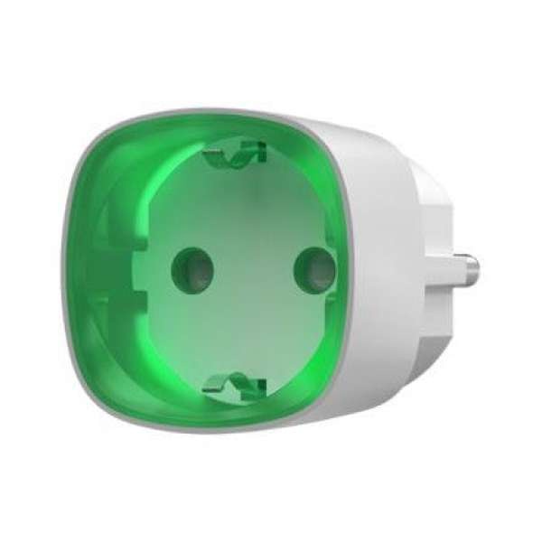 AJAX - SOCKET WHITE Ασύρματη έξυπνη πρίζα με παρακολούθηση ενέργειας, σε λευκό χρώμα.