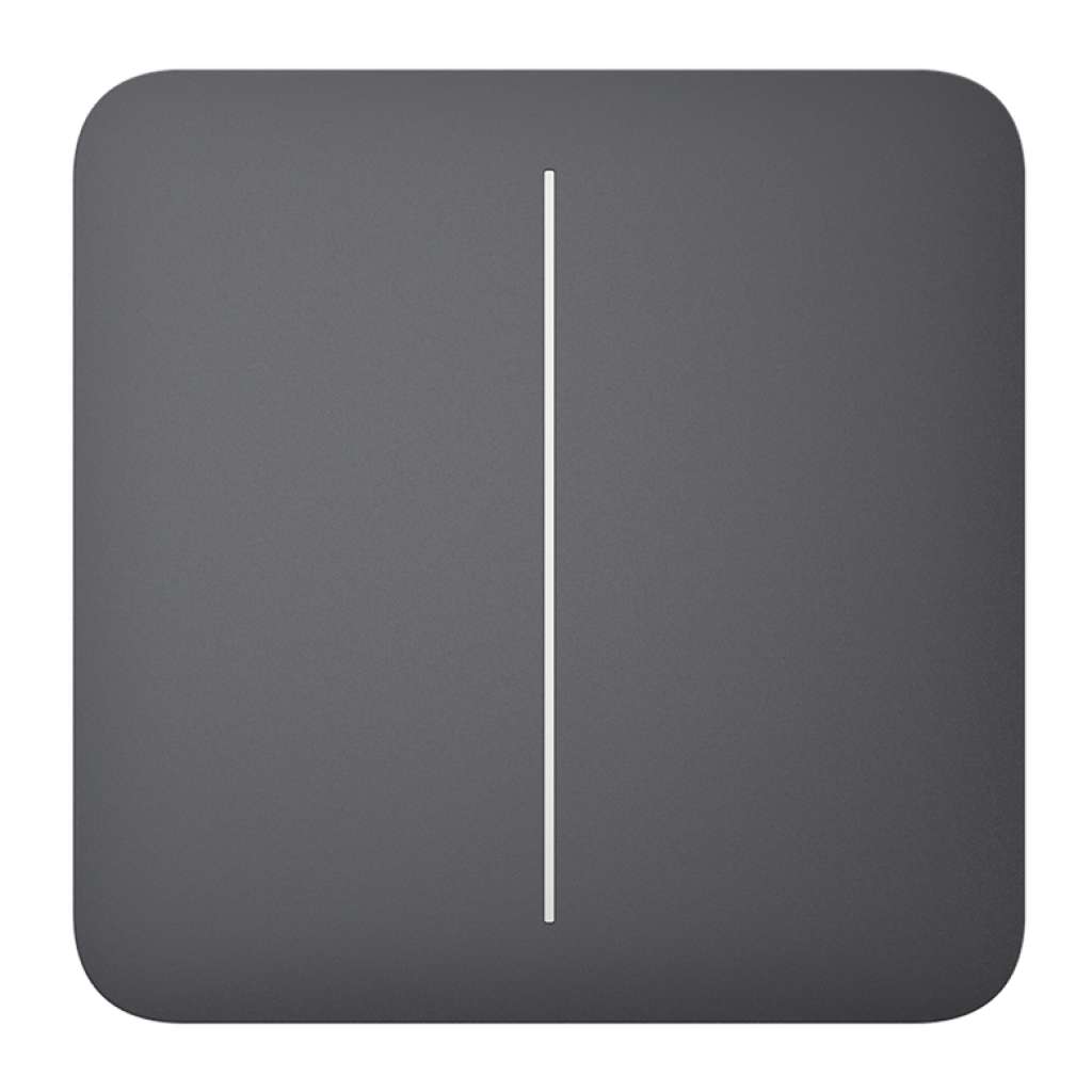 AJAX - SOLO BUTTON (2-GANG) GRAPHITE Πρόσοψη δύο θέσεων για ασύρματο διακόπτη ελέγχου φωτισμού, σε μολυβί χρώμα.