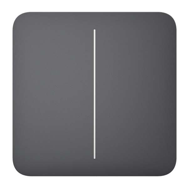 AJAX - SOLO BUTTON (2-GANG) GRAPHITE Πρόσοψη δύο θέσεων για ασύρματο διακόπτη ελέγχου φωτισμού, σε μολυβί χρώμα.