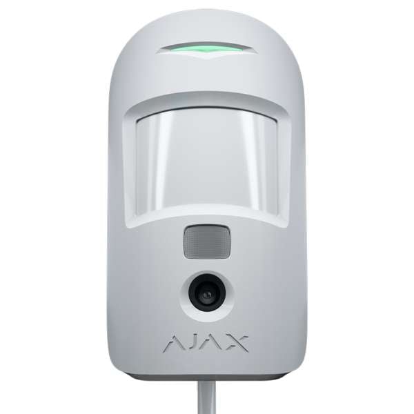 AJAX SYSTEMS - MOTION CAM FIBRA WHITE Ενσύρματος ανιχνευτής FIBRA, PIR & Pet Friendly (20kg), με ενσωματωμένη κάμερα για οπτική επιβεβαίωση συναγερμού, σε λευκό χρώμα.