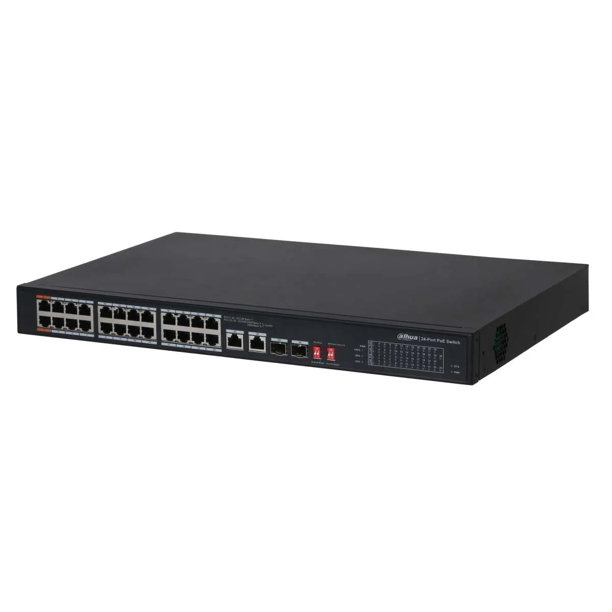 DAHUA - S3226-24ET-240 PoE switch 24 θέσεων, 2 θύρες uplink 1000Mbps, 2 θύρες SFP. Ισχύς 240W