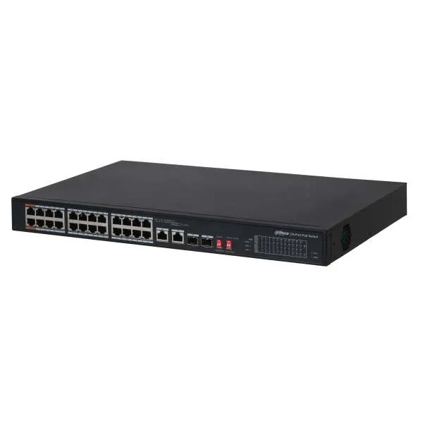 DAHUA - S3226-24ET-240 PoE switch 24 θέσεων, 2 θύρες uplink 1000Mbps, 2 θύρες SFP. Ισχύς 240W