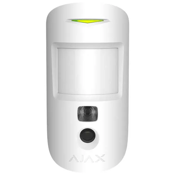 AJAX - MOTION CAM WHITE Ασύρματος ανιχνευτής κίνησης με ενσωματωμένη κάμερα, σε λευκό χρώμα.