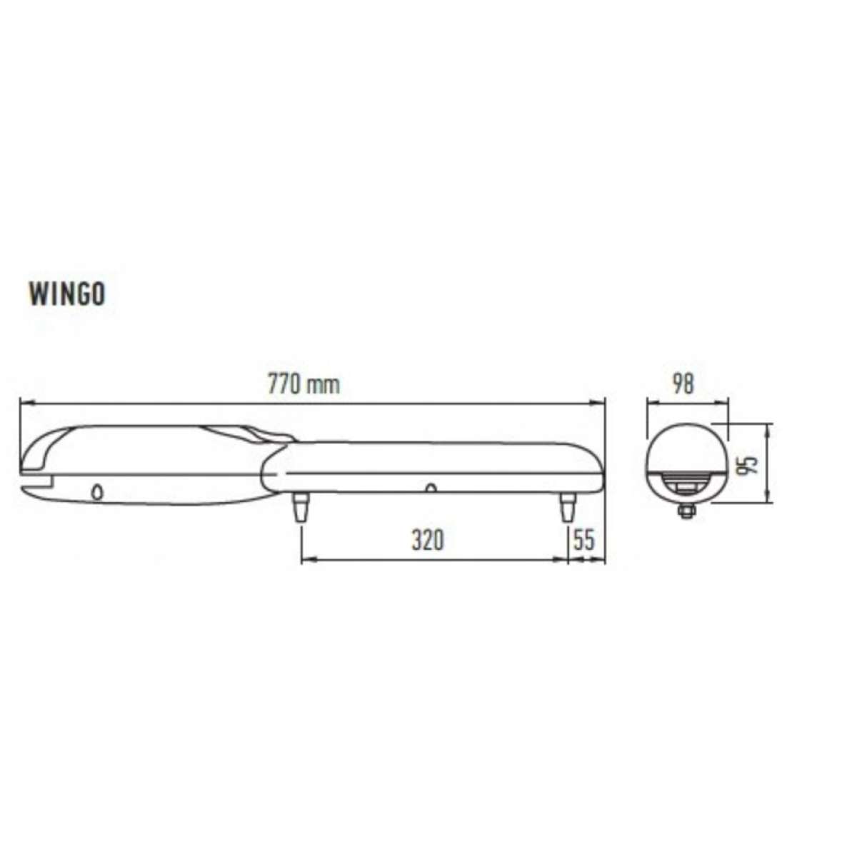 Nice WINGO 2024 (Basic Διπλό Kit) Σετ μηχανισμών 24V για ανοιγόμενες αυλόπορτες έως 2m