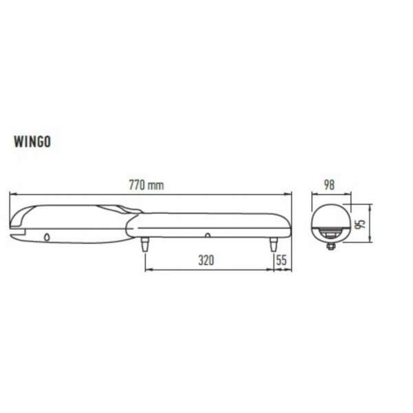 Nice WINGO 2024 (Basic Διπλό Kit) Σετ μηχανισμών 24V για ανοιγόμενες αυλόπορτες έως 2m