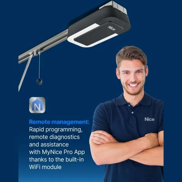 Nice SPIDER 1200 (WiFi Basic Kit Μονοκόμματος Ιμάντα) - Σετ BRUSHLESS μηχανισμός γκαραζόπορτας οροφής έως 19,5 m² για πολύ εντατική χρήση