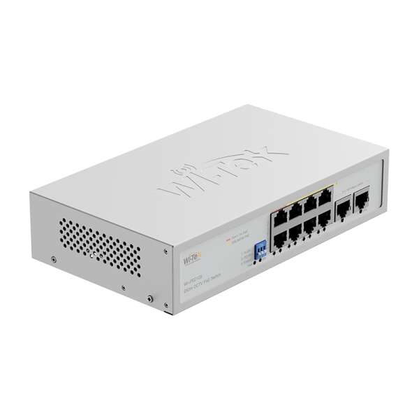 WI-TEK - WI-PS210GS (V2) PoE Switch με 8 θύρες 100Mbps και 1000Mbps Uplink, με υποστήριξη 250m CCTV PoE. Τροφοδοσία 95W.