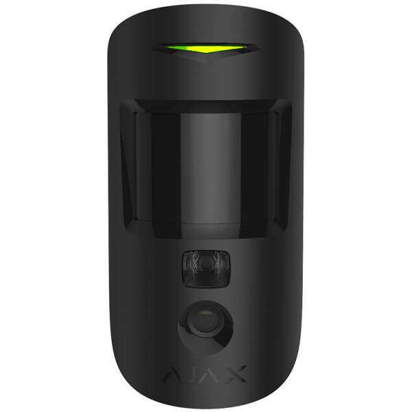 AJAX - MOTION CAM BLACK Ασύρματος ανιχνευτής κίνησης με ενσωματωμένη κάμερα, σε μαύρο χρώμα.