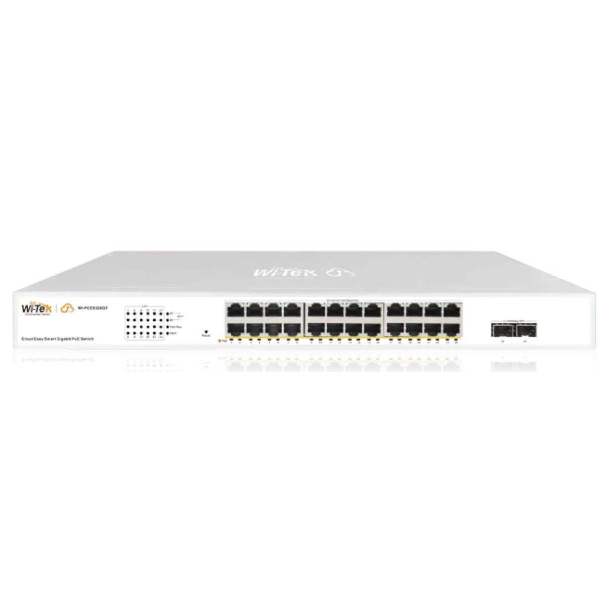 WI-TEK - WI-PCES326GF V2 Cloud Managed switch με 24 θύρες PoE 1000Μbps με 2 θύρες SFP 1000Mbps. Aπομακρυσμένη διαχείριση μέσω κινητού. Τροφοδοσία 370W.