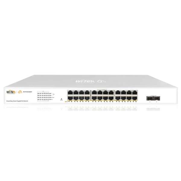 WI-TEK - WI-PCES326GF V2 Cloud Managed switch με 24 θύρες PoE 1000Μbps με 2 θύρες SFP 1000Mbps. Aπομακρυσμένη διαχείριση μέσω κινητού. Τροφοδοσία 370W.