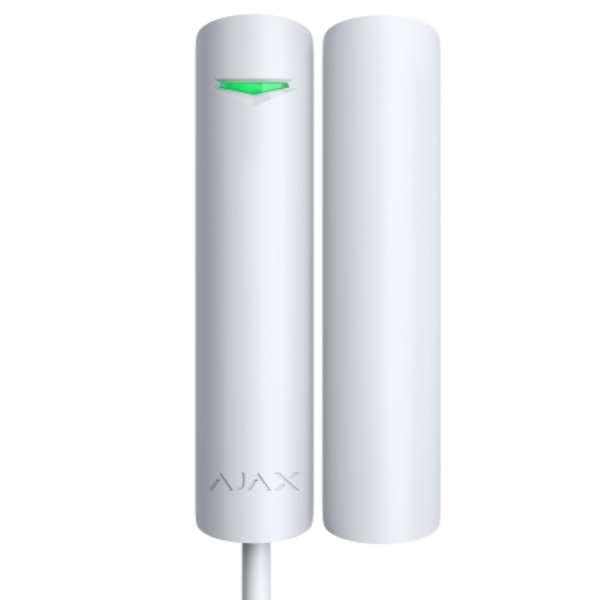 AJAX - DOOR PROTECT PLUS FIBRA WHITE Μαγνητική επαφή FIBRA, με ενσωματωμένους αισθητήρες κραδασμού και κλίσης σε λευκό χρώμα.