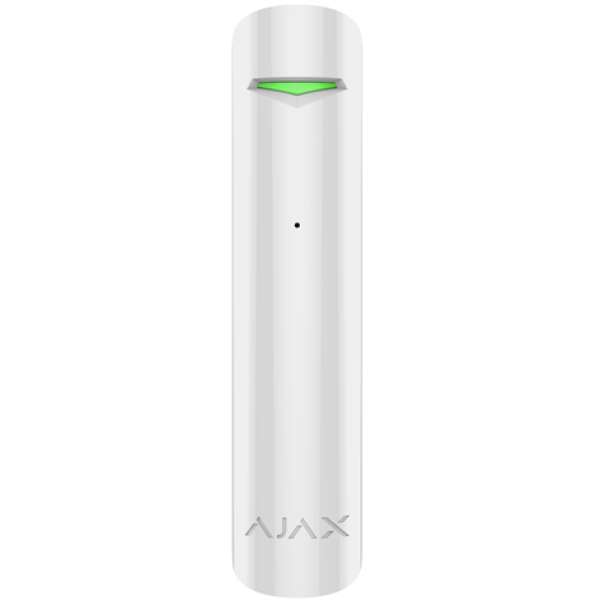 AJAX - GLASS PROTECT WHITE Ασύρματος ανιχνευτής θραύσης κρυστάλλων, σε λευκό χρώμα.