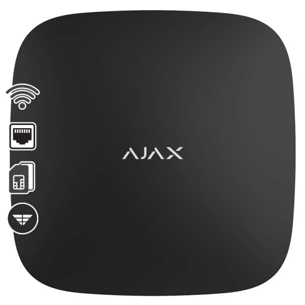 AJAX - HUB 2 PLUS BLACK Ασύρματη κεντρική μονάδα με Dual Μicro SIM (2G/3G/LTE), Ethernet και Wifi σε μαύρο χρώμα.