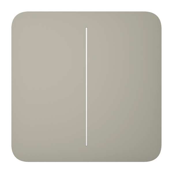 AJAX - SOLO BUTTON (2-GANG) OLIVE Πρόσοψη δύο θέσεων για ασύρματο διακόπτη ελέγχου φωτισμού, σε λαδί χρώμα.