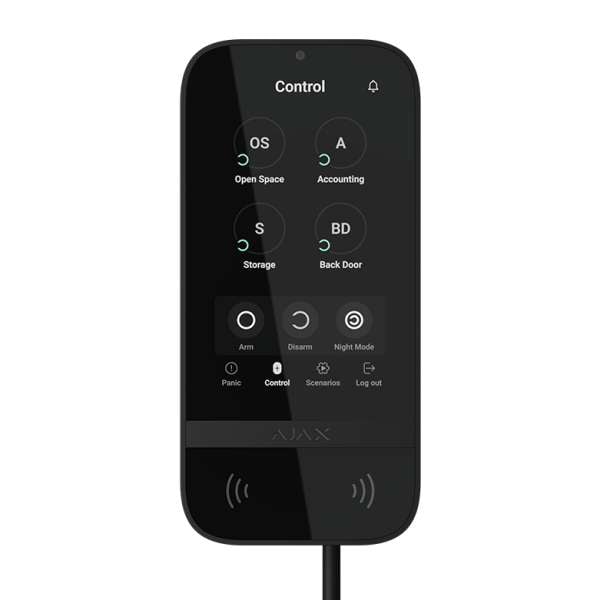 AJAX - KEYPAD TOUCHSCREEN BLACK FIBRA Ενσύρματο πληκτρολόγιο Fibra με οθόνη αφής 5'' (inch), σε μαύρο χρώμα.