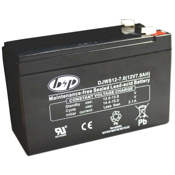 B&P - BATTERY 12V 7AH Επαναφορτιζόμενη μπαταρία μολύβδου 12V / 7Ah.