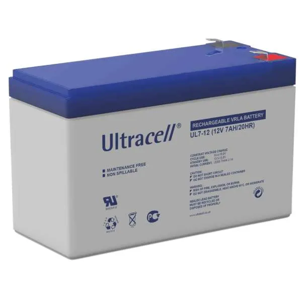 ULTRACELL - BATTERY 12V 7AH Επαναφορτιζόμενη μπαταρία μολύβδου 12V / 7Ah.