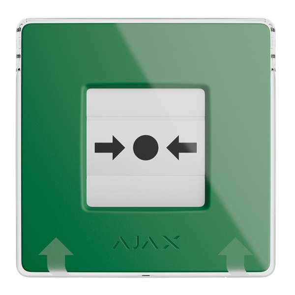 AJAX - MANUAL CALL POINT (GREEN) Ασύρματο μπουτόν επίτοιχης τοποθέτησης για χειροκίνητη αναγγελία συναγερμού και χρήση σεναρίων αυτοματισμού, σε πράσινο χρώμα.