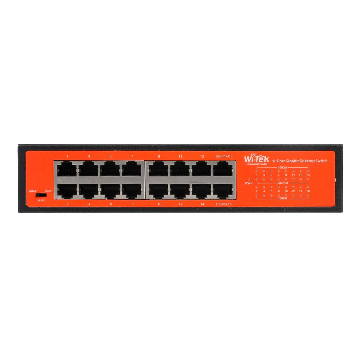 WI-TEK - WI-SG116D V2 Switch 16 θυρών 1000Mbps με VLAN. Mεταλλικό περίβλημα.