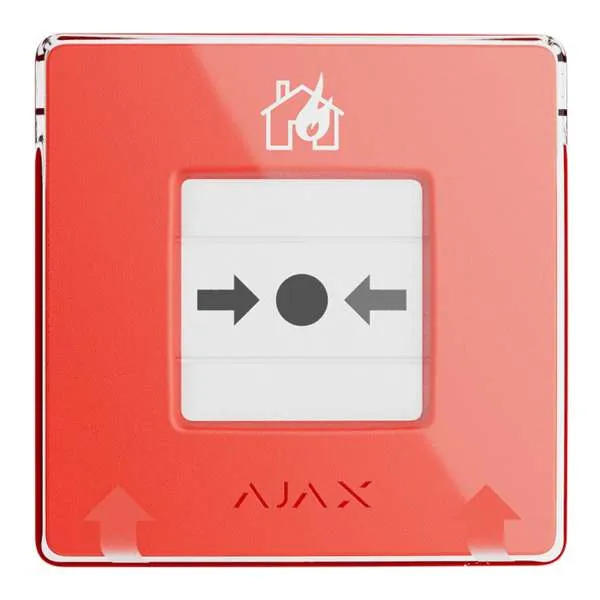 AJAX - MANUAL CALL POINT (RED) Ασύρματο μπουτόν επίτοιχης τοποθέτησης για χειροκίνητη αναγγελία συναγερμού φωτιάς, σε κόκκινο χρώμα.