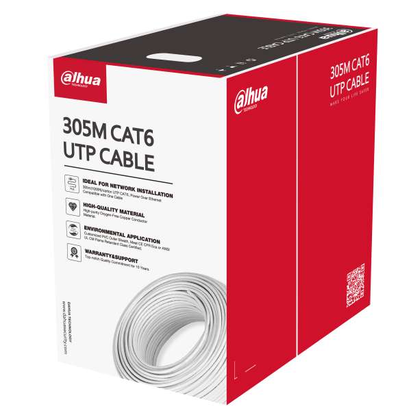 DAHUA - PFM920I-6UN-C Καλώδιο UTP Cat6 , 305 μέτρων, λευκού χρώματος.