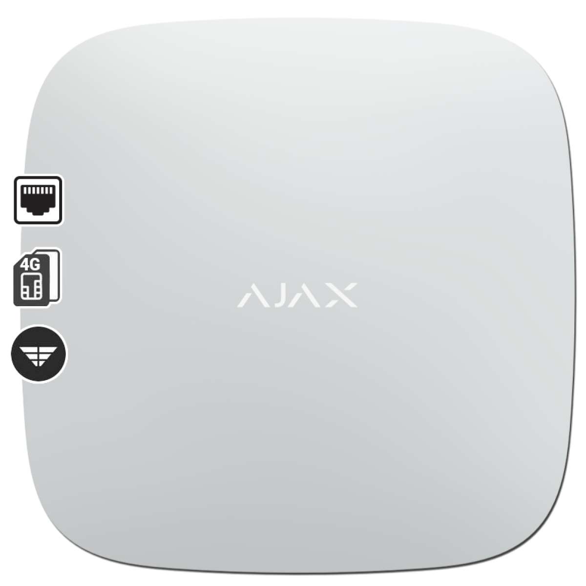 AJAX - HUB 2 (4G) WHITE Ασύρματη κεντρική μονάδα με διασύνδεση GSM/GPRS (Dual Micro SIM 2G/3G/LTE) και Ethernet.
